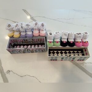 Dolly and Dimples Adorable Baby Girl Booties, 2 sets (6 pair) NWT